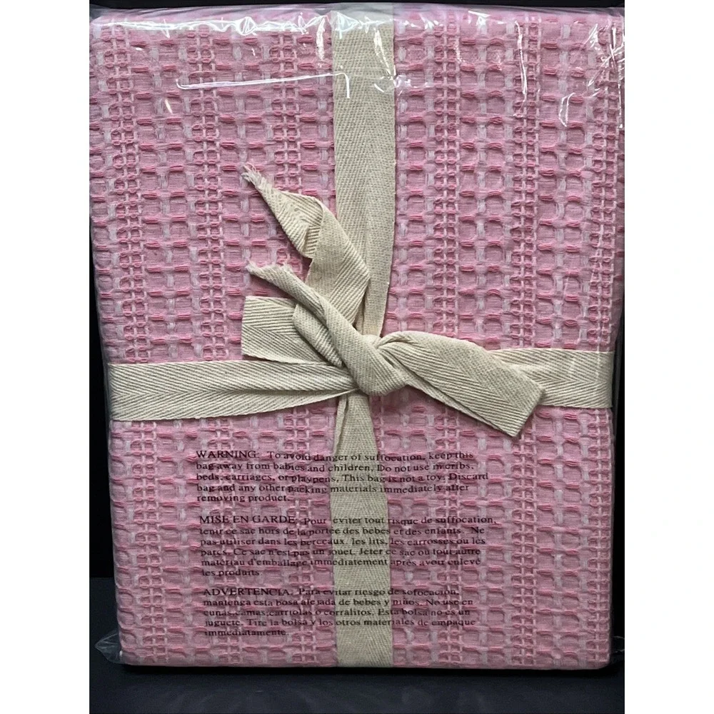 Carol & Frank Textured Waffle Throw Blanket Pink 50